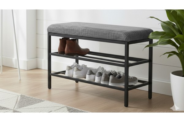 Lotus Oturaklı Metal Ayakkabılık Bench – 75 cm Keten Kumaşlı Ayakkabılık Bankı Gri Lotus Oturaklı Metal Ayakkabılık Bench – 75 cm Keten Kumaşlı Ayakkabılık Bankı Gri