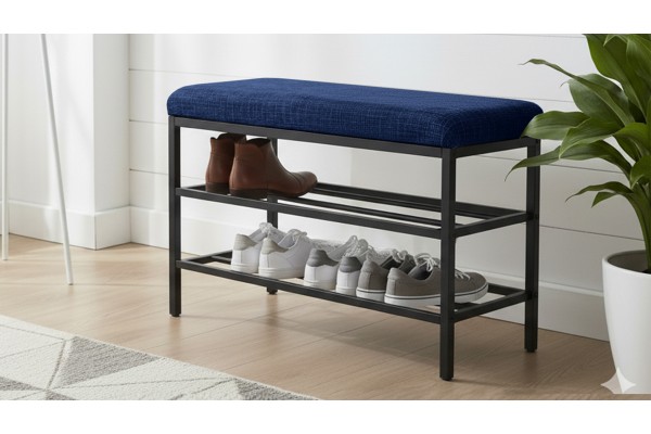 Lotus Oturaklı Metal Ayakkabılık Bench – 75 cm Keten Kumaşlı Ayakkabılık Bankı Lacivert Lotus Oturaklı Metal Ayakkabılık Bench – 75 cm Keten Kumaşlı Ayakkabılık Bankı Lacivert