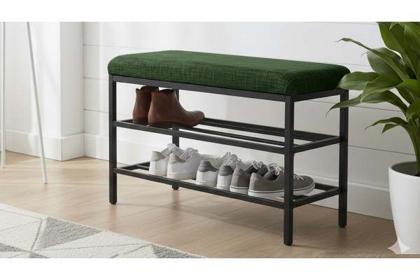 Lotus Oturaklı Metal Ayakkabılık Bench – 75 cm Keten Kumaşlı Ayakkabılık Bankı Yeşil Lotus Oturaklı Metal Ayakkabılık Bench – 75 cm Keten Kumaşlı Ayakkabılık Bankı Yeşil
